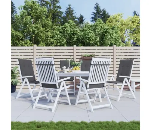 Kõrge Seljatoega Toolipadjad 6 Tk Antratsiit 120X50X3 Cm Kangas