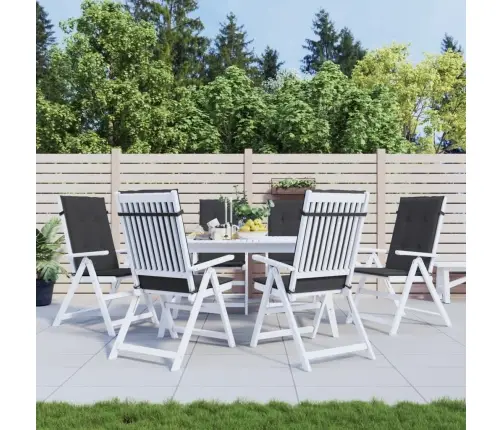 Kõrge Seljatoega Toolipadjad 6 Tk, Must, 120X50X3 cm Kangas