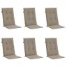 Dārza Krēslu Spilveni, 6 Gab., Pelēkbrūni, 120X50X3 Cm, Audums Vidaxl