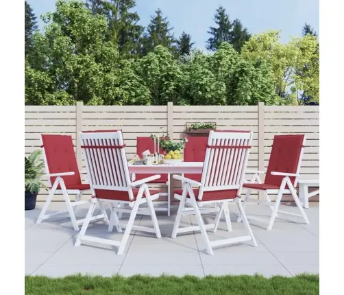 Dārza Krēslu Spilveni, 6 Gab., Vīnsarkani, 120X50X3 Cm, Audums Vidaxl