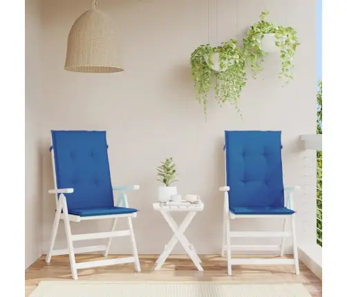 Kõrge Seljatoega Toolipadjad 2 Tk, Sinine, 120X50X3 cm Kangas