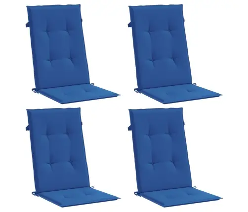 Dārza Krēslu Spilveni, 4 Gab., Koši Zili, 120X50X3 Cm, Audums Vidaxl