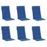Dārza Krēslu Spilveni, 6 Gab., Koši Zili, 120X50X3 Cm, Audums Vidaxl