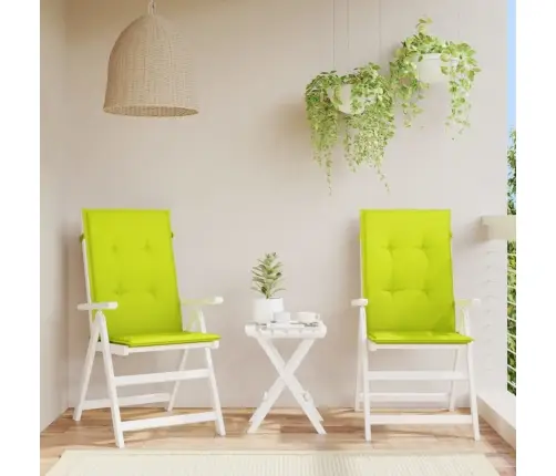Dārza Krēslu Spilveni, 2 Gb., Spilgti Zaļi, 120X50X3 Cm, Audums Vidaxl