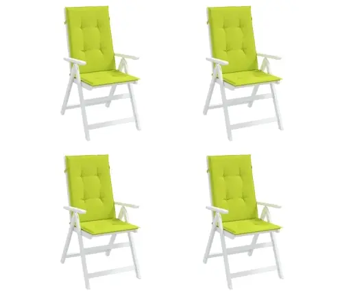 Kõrge Seljatoega Toolipadjad 4 Tk, Roheline 120X50X3 cm Kangas