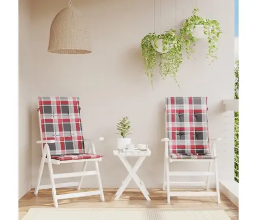 Dārza Krēslu Spilveni, 2 Gab., Sarkani Četrstūri, 120X50X3 Cm Vidaxl