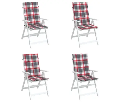 Dārza Krēslu Spilveni, 4 Gab., Sarkani Četrstūri, 120X50X3 Cm Vidaxl
