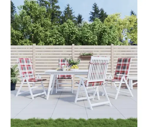 Dārza Krēslu Spilveni, 4 Gab., Sarkani Četrstūri, 120X50X3 Cm Vidaxl