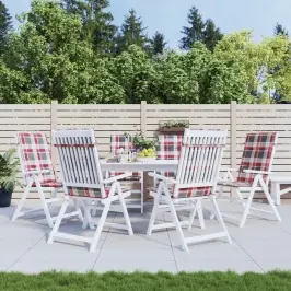 Kõrge Seljatoega Toolipadjad 6 Tk, Ruudud, 120X50X3 cm Kangas