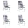 Dārza Krēslu Spilveni, 4 Gab., Pelēki Četrstūri, 120X50X3 Cm Vidaxl