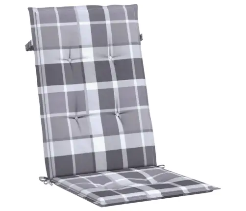 Kõrge Seljatoega Toolipadjad 6 Tk, Ruudud, 120X50X3 cm Kangas