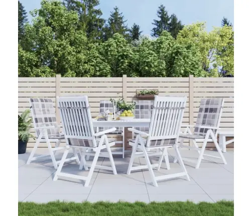 Kõrge Seljatoega Toolipadjad 6 Tk, Ruudud, 120X50X3 cm Kangas