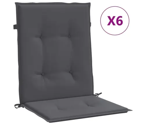 Sodo Kėdės Pagalvėlės, 6Vnt., Antracito, Audinys
