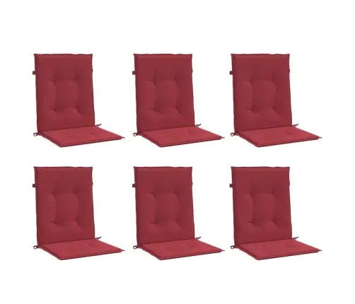 Dārza Krēslu Spilveni, 6 Gab., Vīnsarkani, 100X50X3 Cm, Audums Vidaxl