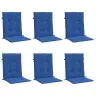 Sodo Kėdės Pagalvėlės, 6Vnt., Mėlynos, 100X50X3cm Audinys