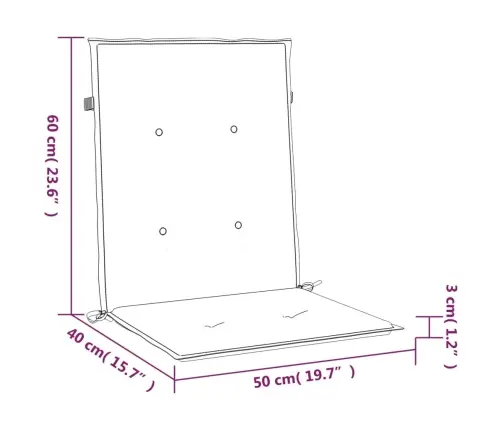 Madala Seljatoega Toolipadjad 2 Tk Ruudud 100X50X3 Cm Kangas