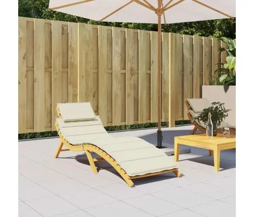 Päevitustooli Padi, Kreemjas, 186X58X4 cm Oxford Kangas