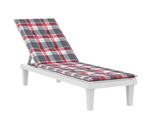 Päevitustooli Istmepadi, Punaseruuduline, (75 + 105) X 50 X 4Cm