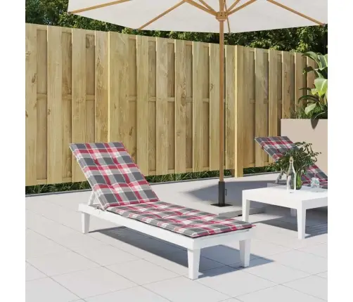 Päevitustooli Istmepadi, Punaseruuduline, (75 + 105) X 50 X 4Cm