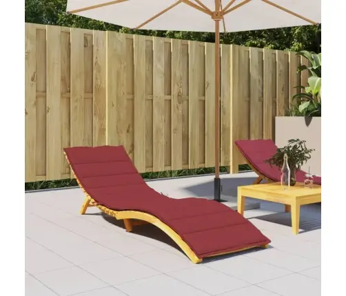 Sauļošanās Krēsla Matracis, 200X50X3 Cm, Audums, Vīnsarkans Vidaxl