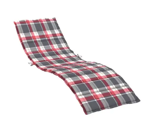 Päevitustooli Padi, Punased Ruudud, 200X50X3 cm Oxford Kangas