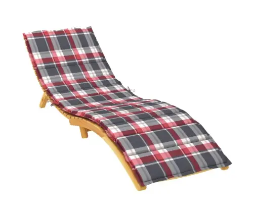 Päevitustooli Padi, Punased Ruudud, 200X50X3 cm Oxford Kangas