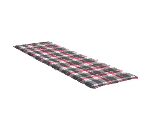 Päevitustooli Padi, Punased Ruudud, 200X50X3 cm Oxford Kangas