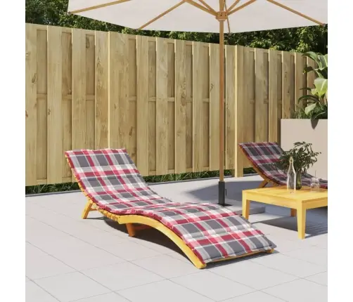 Päevitustooli Padi, Punased Ruudud, 200X50X3 cm Oxford Kangas