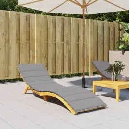 Sauļošanās Krēsla Matracis, 200X60X3 Cm, Audums, Pelēks Vidaxl