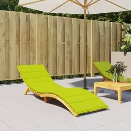 Sauļošanās Krēsla Matracis, 200X60X3 Cm, Audums, Spilgti Zaļš Vidaxl