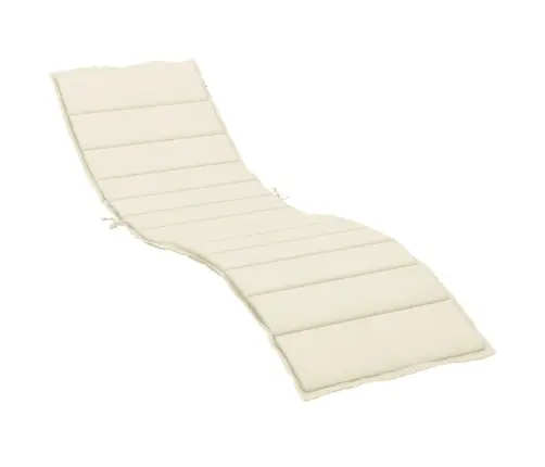 Sauļošanās Krēsla Matracis, 200X70X3 Cm, Audums, Krēmkrāsas Vidaxl