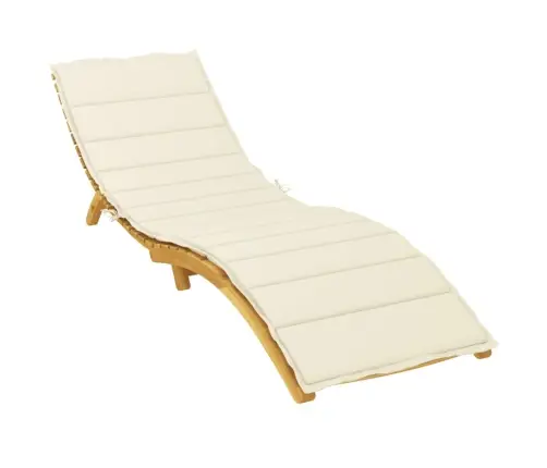 Sauļošanās Krēsla Matracis, 200X70X3 Cm, Audums, Krēmkrāsas Vidaxl