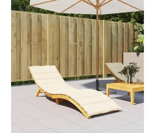 Sauļošanās Krēsla Matracis, 200X70X3 Cm, Audums, Krēmkrāsas Vidaxl