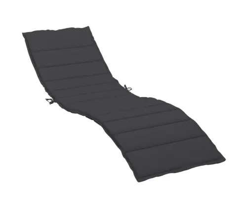 Sauļošanās Krēsla Matracis, 200X70X3 Cm, Audums, Melns Vidaxl