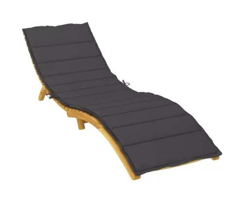 Sauļošanās Krēsla Matracis, 200X70X3 Cm, Audums, Melns Vidaxl