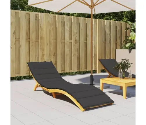 Sauļošanās Krēsla Matracis, 200X70X3 Cm, Audums, Melns Vidaxl