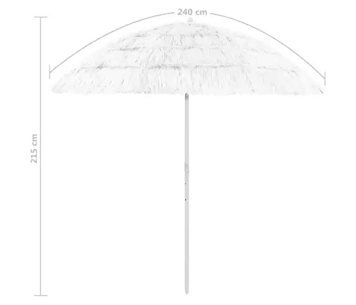 Paplūdimio Skėtis, Baltos Spalvos, 240cm Havajietiško Dizaino