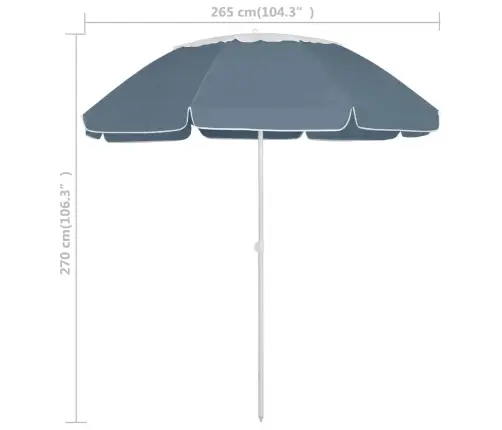 Pludmales Saulessargs, 300 Cm, Zils Vidaxl