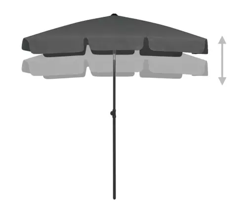 Pludmales Saulessargs, 180X120 Cm, Antracītpelēks Vidaxl