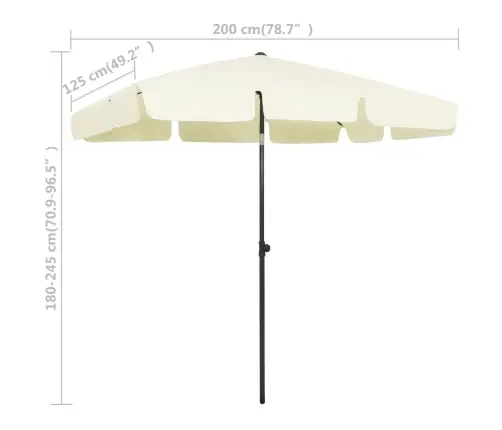 Pludmales Saulessargs, 200X125 Cm, Smilšu Dzeltens Vidaxl