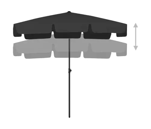 Pludmales Saulessargs, 200X125 Cm, Melns Vidaxl