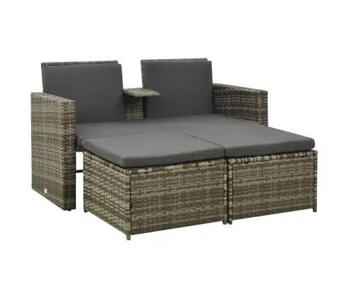 Sodo Komplektas Su Pagalvėlėmis, 3 Dalių, Pilkas, Poliratanas