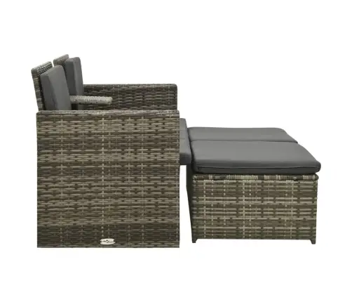 Sodo Komplektas Su Pagalvėlėmis, 3 Dalių, Pilkas, Poliratanas