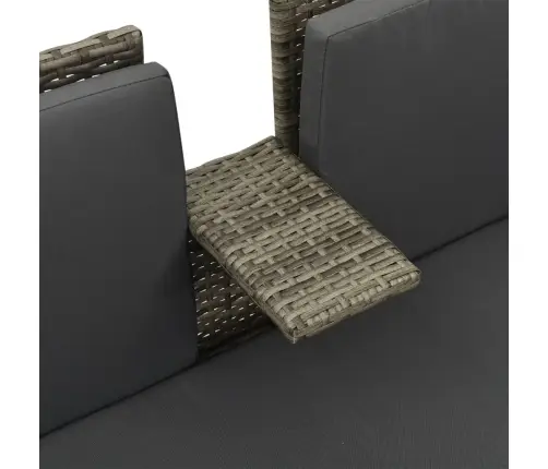 Sodo Komplektas Su Pagalvėlėmis, 3 Dalių, Pilkas, Poliratanas