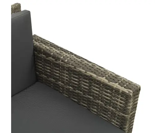 Sodo Komplektas Su Pagalvėlėmis, 3 Dalių, Pilkas, Poliratanas