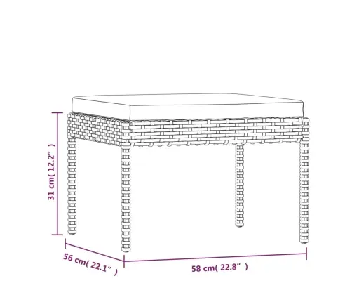 6-Daļīgs Dārza Mēbeļu Komplekts Ar Matračiem, Pe Rotangpalma Vidaxl