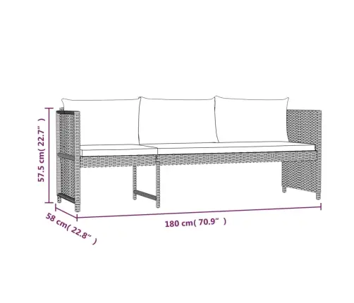 6-Daļīgs Dārza Mēbeļu Komplekts Ar Matračiem, Pe Rotangpalma Vidaxl