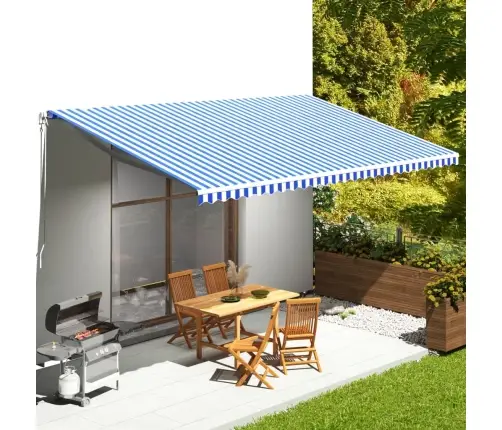 Nojumes Maiņas Jumts, Zils Ar Baltu, 6X3,5 M Vidaxl