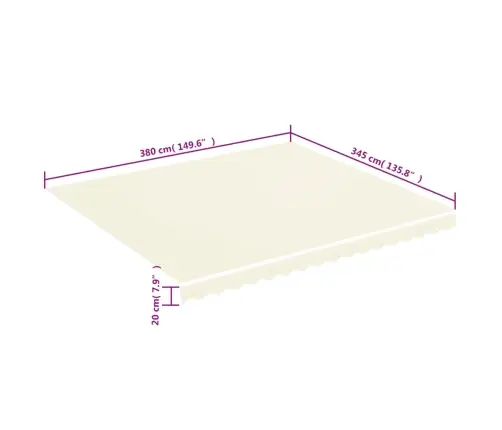 Pakaitinis Audinys Markizei, Kreminės Spalvos, 4X3,5M