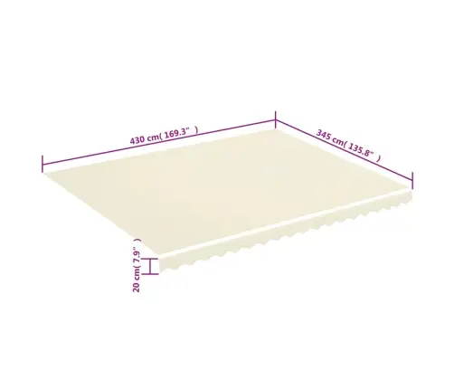 Pakaitinis Audinys Markizei, Kreminės Spalvos, 4,5X3,5M